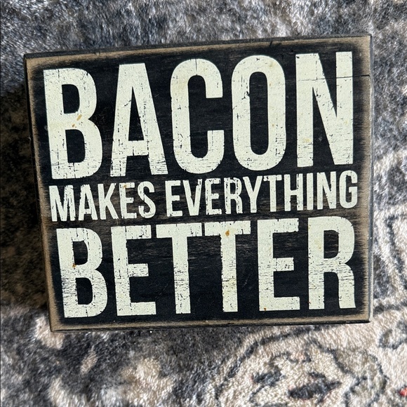 Other - Bacon Makes Everything Better Wall Sign - Black & White